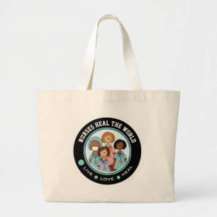Bolso De Tela Gigante Las enfermeras curan el mundo. Regalo