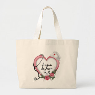 Bolso De Tela Gigante Las enfermeras personalizaron el tote