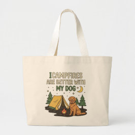 Bolso De Tela Gigante Las fogatas son mejores con mi perro divertido hom
