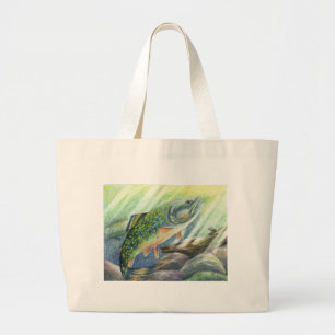 Bolso De Tela Gigante Las ilustraciones que ganan de los niños: trucha