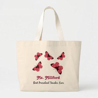 Bolso De Tela Gigante Las mejores mariposas preescolares del rosa del