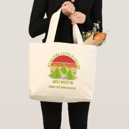 Bolso De Tela Gigante Las Montañas Fun MATCHA llaman a latte Drinker