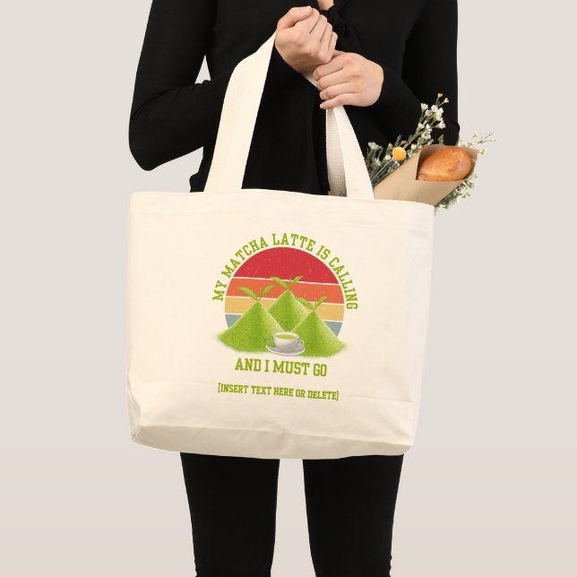 Bolso De Tela Gigante Las Montañas Fun MATCHA llaman a latte Drinker (Anverso (producto))