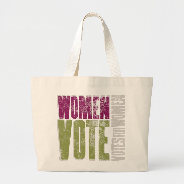 Bolso De Tela Gigante Las mujeres votan Tote / Verde púrpura (Frente)