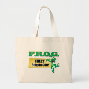 BOLSO DE TELA GIGANTE LAS SIGLAS CRISTIANAS DE LA RANA CONFÍAN