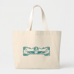 Bolso De Tela Gigante Las sirenas del arte nouveau Aqua