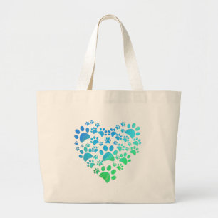 Bolso De Tela Gigante Las Trayectorias De Perro Del Corazón Son Graciosa