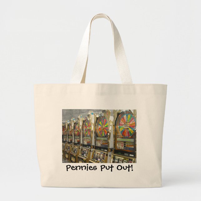 Bolso De Tela Gigante Las Vegas Slots/ Pennies sacadas (Frente)