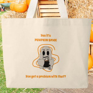 Bolso De Tela Gigante Latte de Calabaza con Especias de Fantasma Diverti