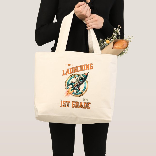 Bolso De Tela Gigante Launching into 1st Grade -Back to School  (Anverso (producto))