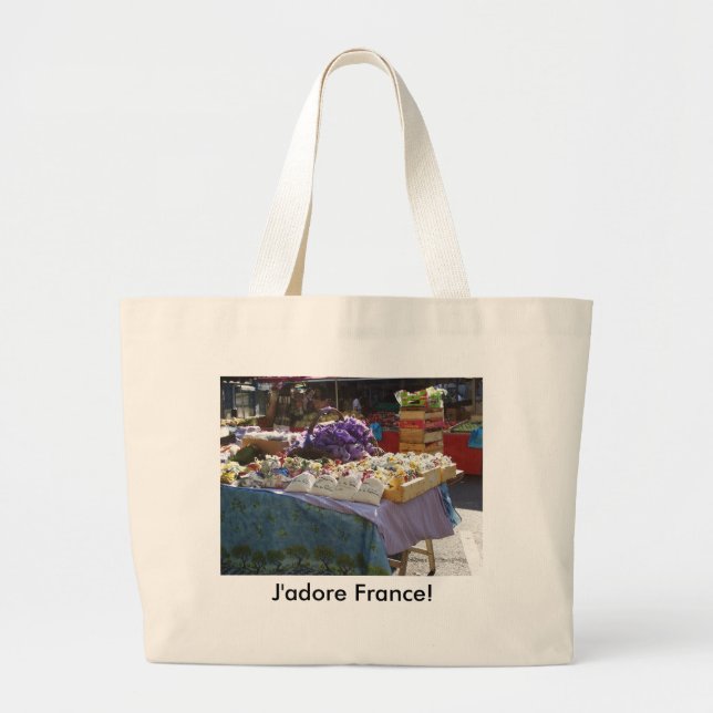 Bolso De Tela Gigante ¡Lavanda, J'adore Francia! (Frente)