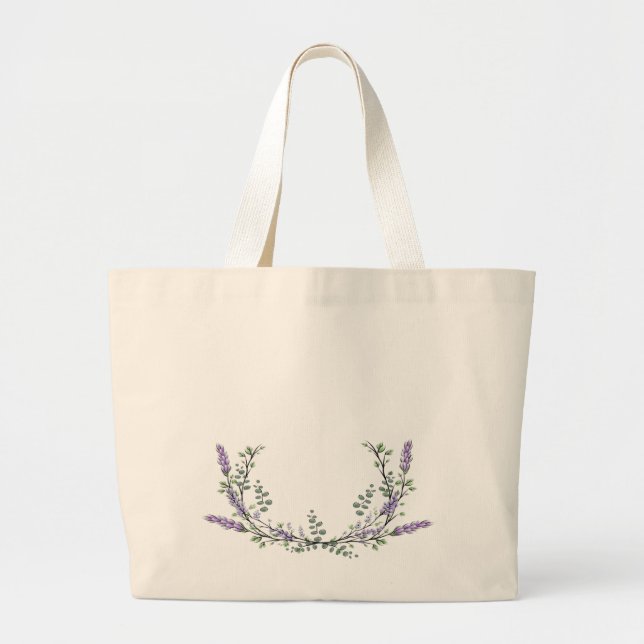 Bolso De Tela Gigante Lavanda y Eucalipto (Frente)