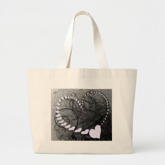 Bolso De Tela Gigante Lavender Heart Swirls