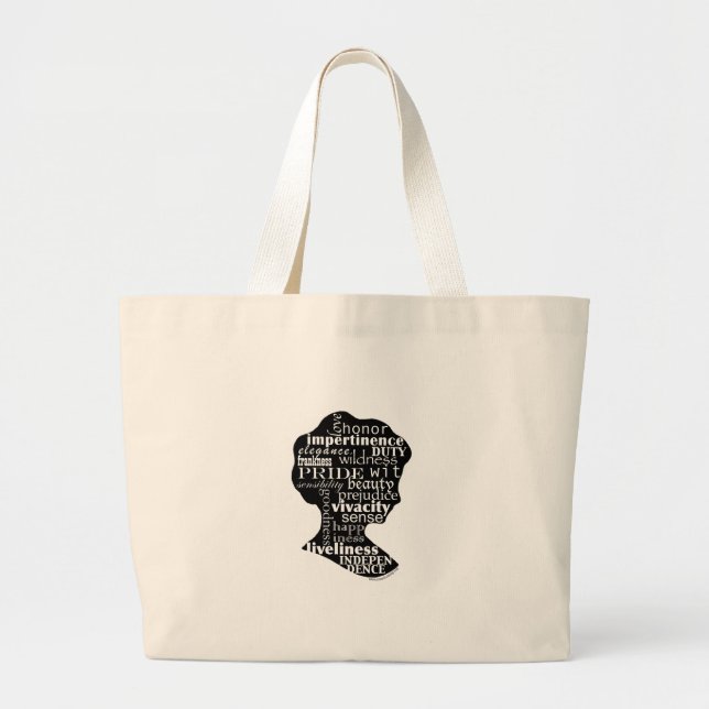 Bolso De Tela Gigante Lea el camafeo de Jane Austen (Frente)
