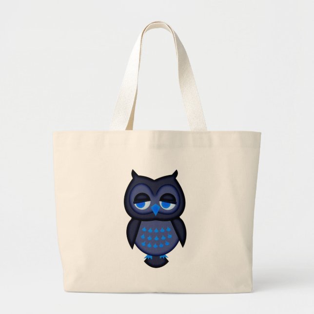 Bolso De Tela Gigante Lechuza azul (Frente)