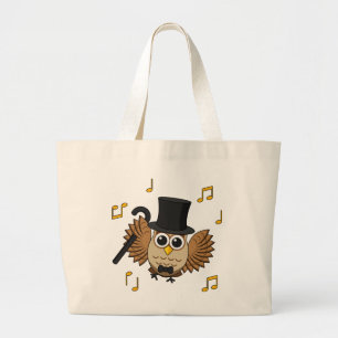 Bolso De Tela Gigante Lechuza bailarina con Personalizado de notas music