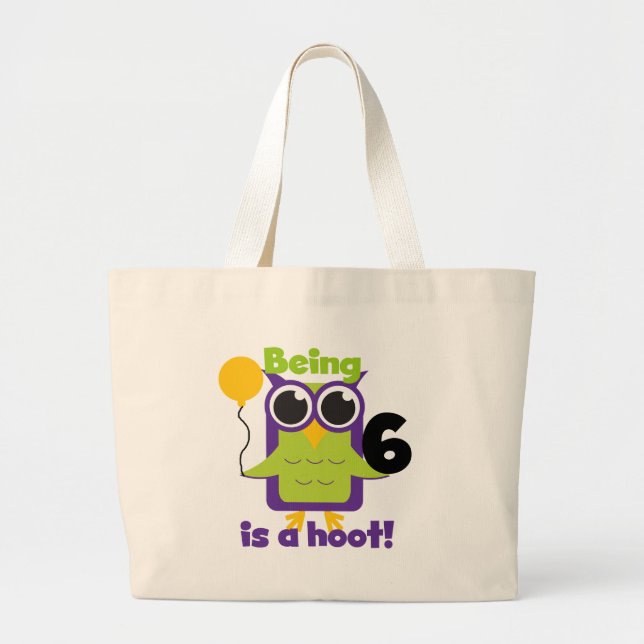 Bolso De Tela Gigante Lechuza Hoot 6ª camisetas de cumpleaños y regalos (Frente)