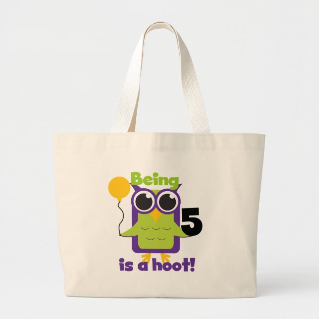 Bolso De Tela Gigante Lechuza Hoot Camisetas y Regalos de cumpleaños (Frente)