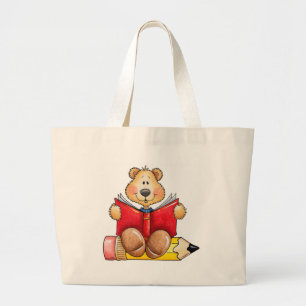 Bolso De Tela Gigante Lectura del oso de peluche
