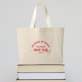 Bolso De Tela Gigante Leer entre el Wines Book Club Red Escudo