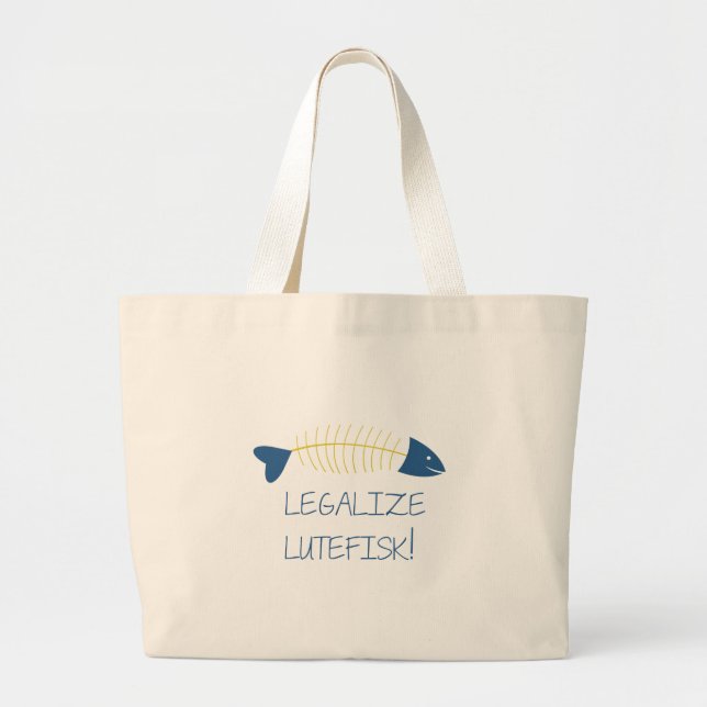 Bolso De Tela Gigante Legalizar peces Lutefisk (Frente)