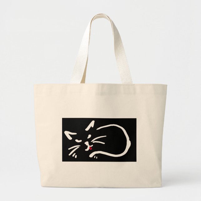 Bolso De Tela Gigante lengua de gatos tierno rojo (Frente)