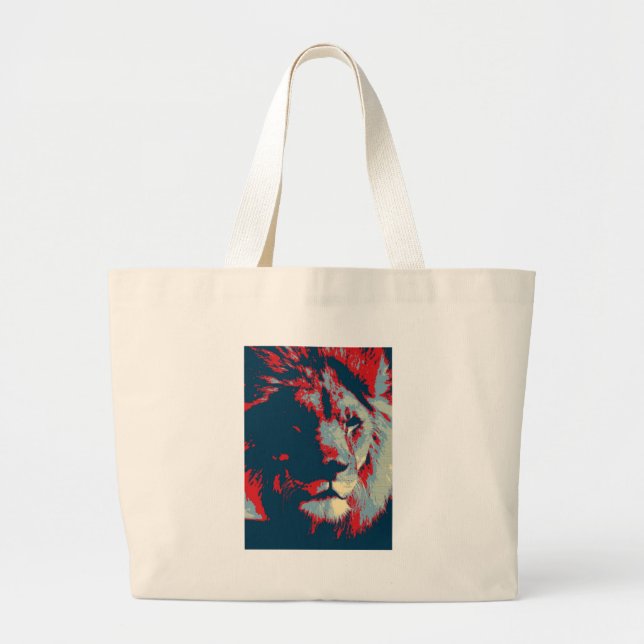 Bolso De Tela Gigante León de arte pop (Frente)