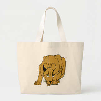 Bolso De Tela Gigante León de montaña blanco de la pantera del puma del