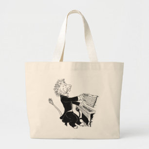 Bolso De Tela Gigante León que juega el dibujo antiguo de Louis Wain de