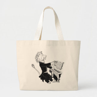 Bolso De Tela Gigante León que juega el dibujo antiguo de Louis Wain del