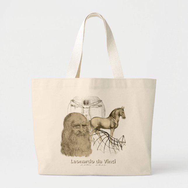 Bolso De Tela Gigante Leonardo da Vinci (Frente)