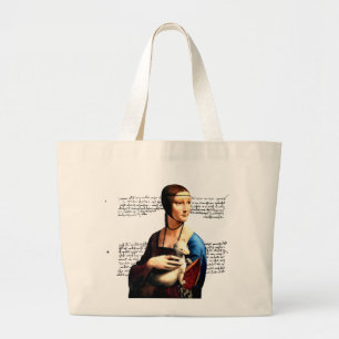 Bolso De Tela Gigante Leonardo da Vinci Lady con Ermine