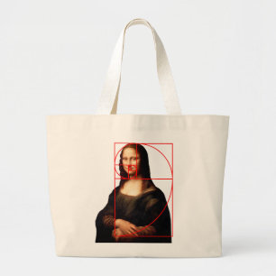 Bolso De Tela Gigante Leonardo da Vinci Mona Lisa Fibonacci Sequence