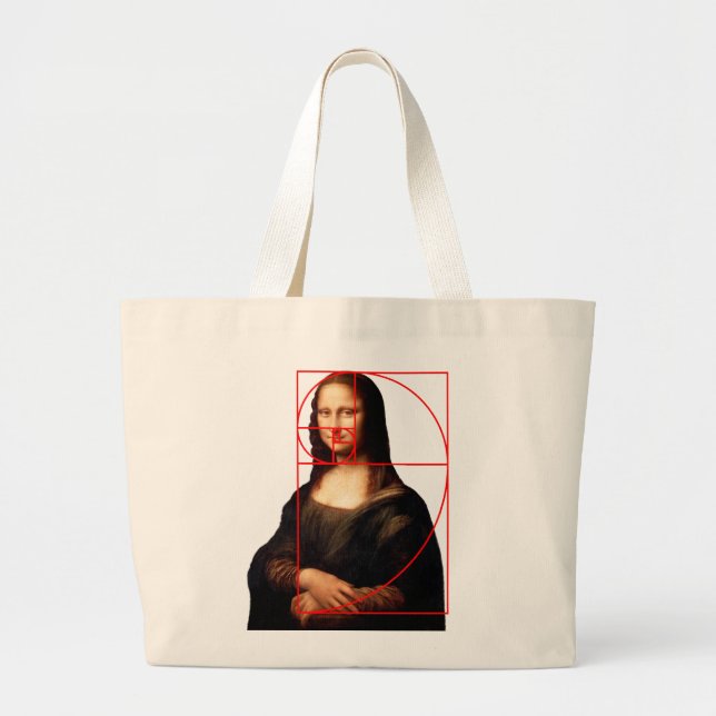 Bolso De Tela Gigante Leonardo da Vinci Mona Lisa Fibonacci Sequence (Frente)