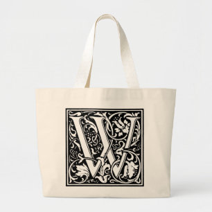 Bolso De Tela Gigante Letra alfabética renacentista W Totebag