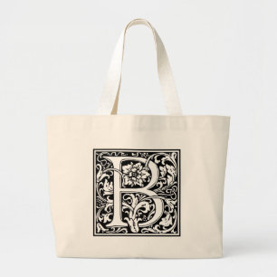 Bolso De Tela Gigante Letra B Monograma medieval Vintage inicial grande