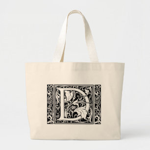 Bolso De Tela Gigante Letra D Monograma medieval Art Nouveau