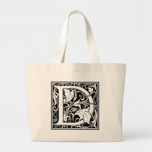 Bolso De Tela Gigante Letra D Monograma medieval Art Nouveau