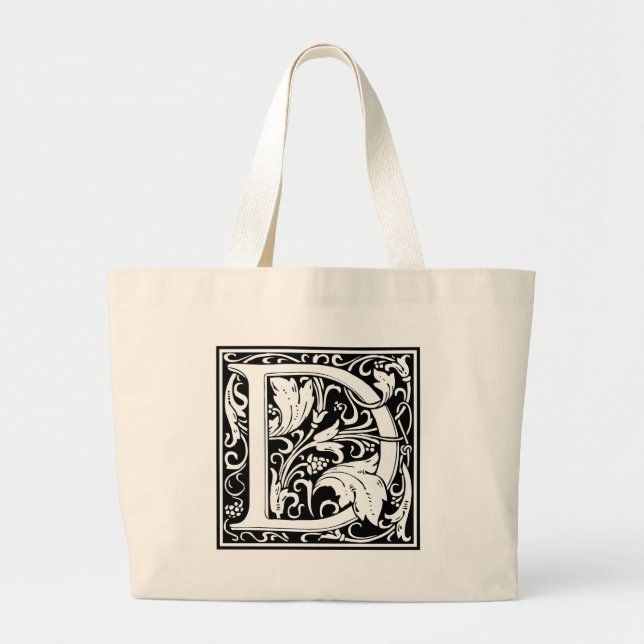 Bolso De Tela Gigante Letra D Monograma medieval Art Nouveau (Frente)