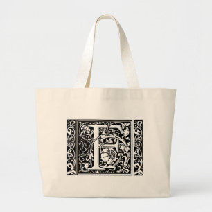 Bolso De Tela Gigante Letra F Monograma medieval Art Nouveau