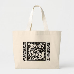 Bolso De Tela Gigante Letra G Monograma Medieval Vintage Inicial