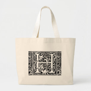Bolso De Tela Gigante Letra H Monograma medieval Art Nouveau