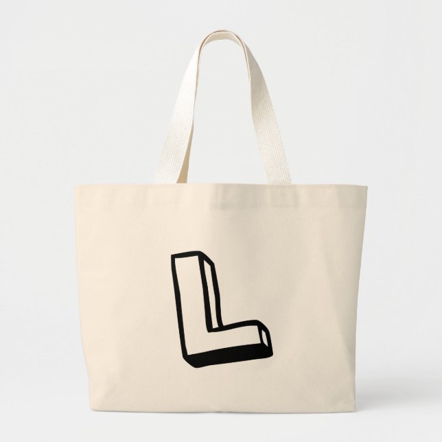 Bolso De Tela Gigante Letra L (Frente)