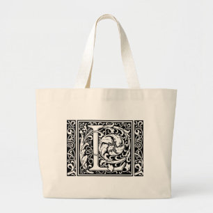Bolso De Tela Gigante Letra L Monograma medieval Art Nouveau