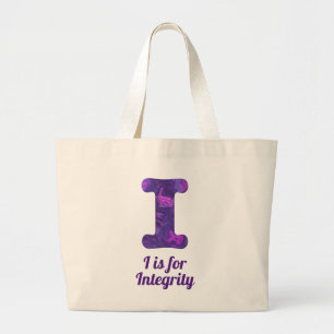 Bolso De Tela Gigante Letra púrpura I es para monograma de integridad