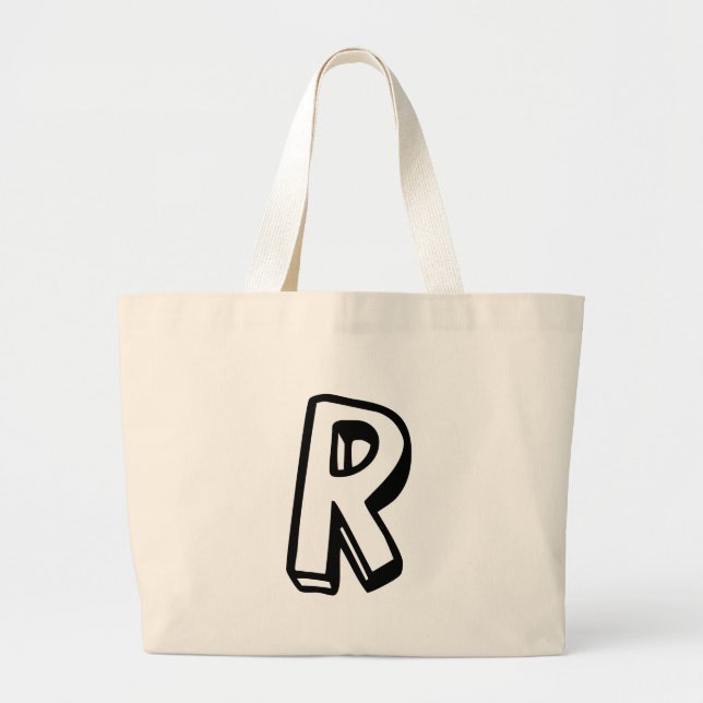 Bolso De Tela Gigante Letra R (Frente)