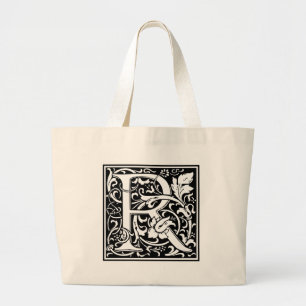 Bolso De Tela Gigante Letra R Monograma medieval Art Nouveau