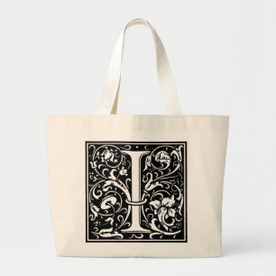 Bolso De Tela Gigante Letra renacentista de la letra de impresión alfabé