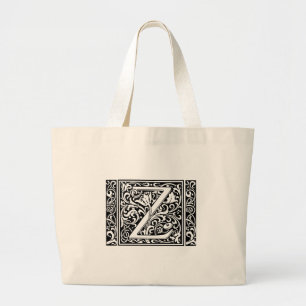 Bolso De Tela Gigante Letra Z Monograma medieval Art Nouveau