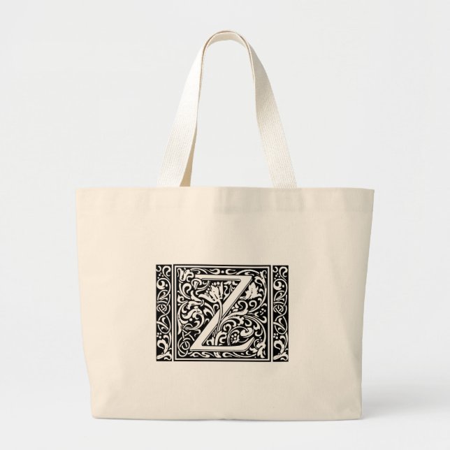Bolso De Tela Gigante Letra Z Monograma medieval Art Nouveau (Frente)
